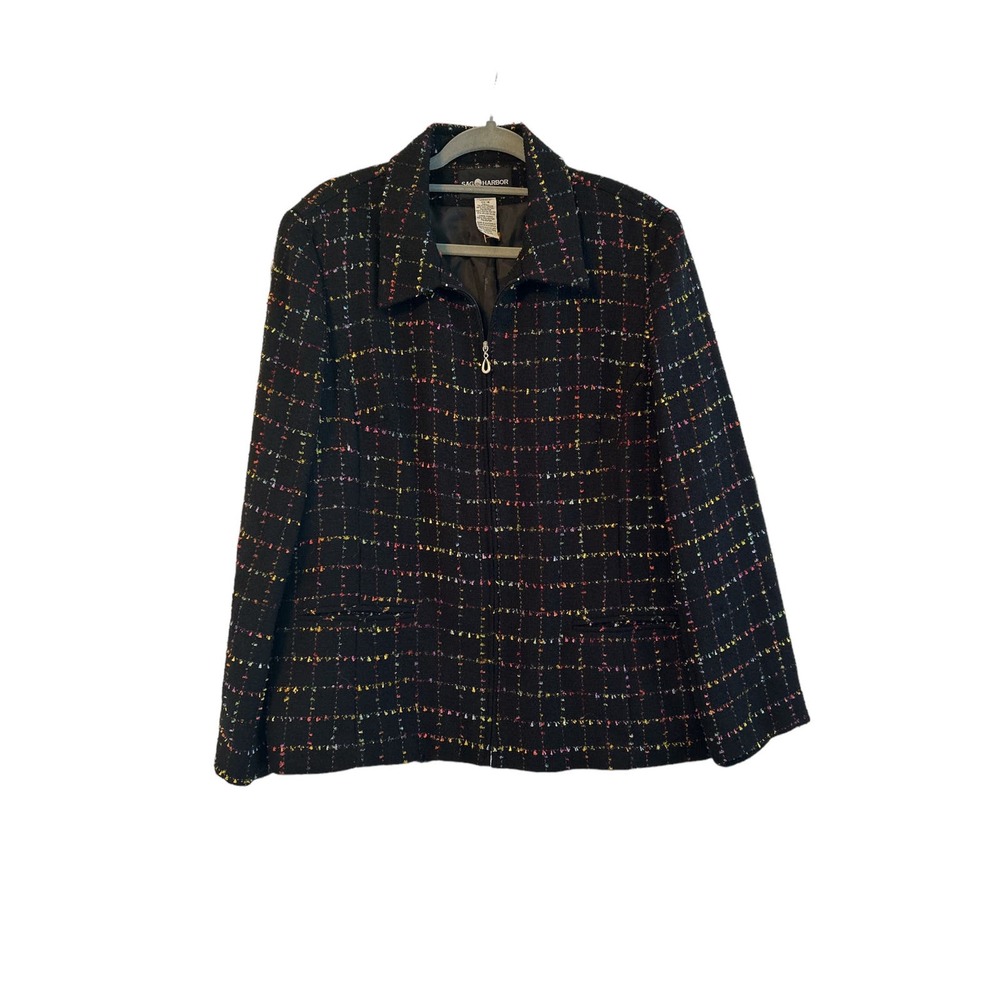 Sag Harbor Viintage Retro Ladies Zippered Jacket - Size 18